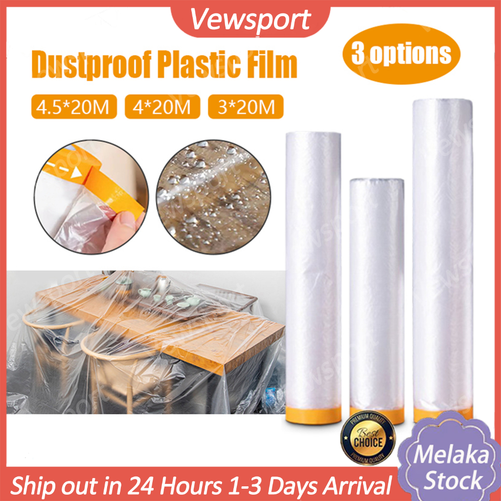 20M Portable Folded Dust Cover Masking Film with Tape Painting ...