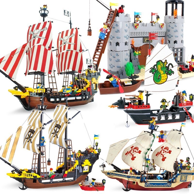 Enlighten Brick Classis Pirates Warship Model Building Block Toy LEGO ...
