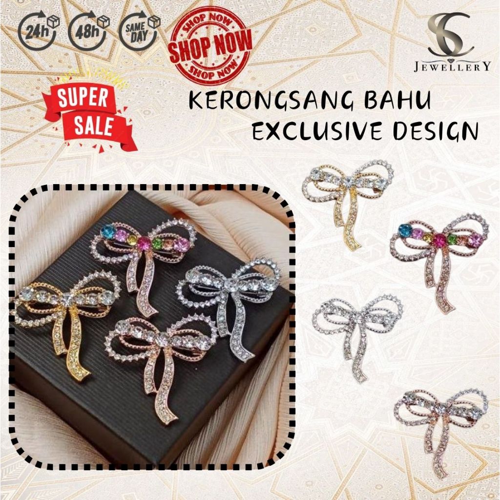 Kerongsang Single Pin Bahu Reben Borong Brooch Shoulder Ribbon Korea ...
