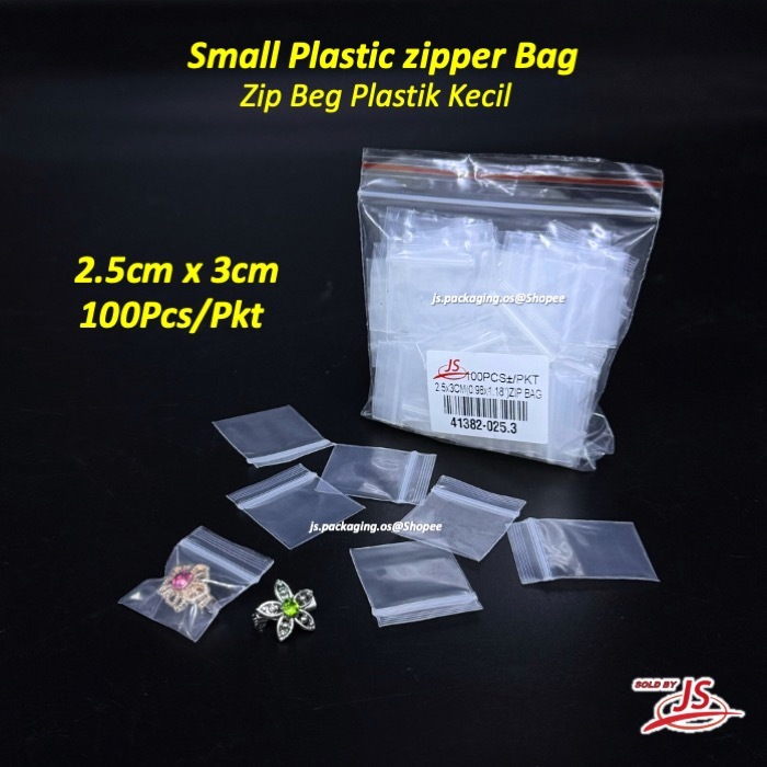 2.5cm X 3cm Small Plastic Zipper Bag Transparent Zip Lock Beg Plastik Zip Pengedap 100pcs PKT Shopee Malaysia