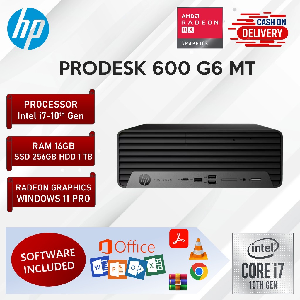 HP Prodesk 600 G6 MicroTower MT i7 10th Gen 16GB RAM 256GB SSD 1TB HDD