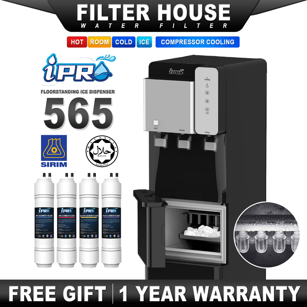 IPRO ICE Making 2 in 1 Water Dispenser Hot Room Cold Water Purifier Ice ...