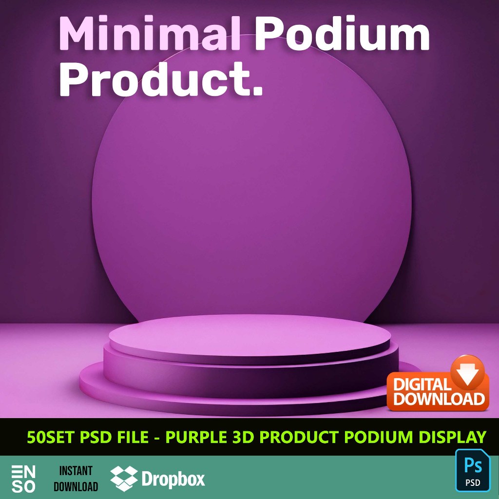 50-Set PSD Purple 3D Stage Podium Display Template File | PHOTOSHOP ...