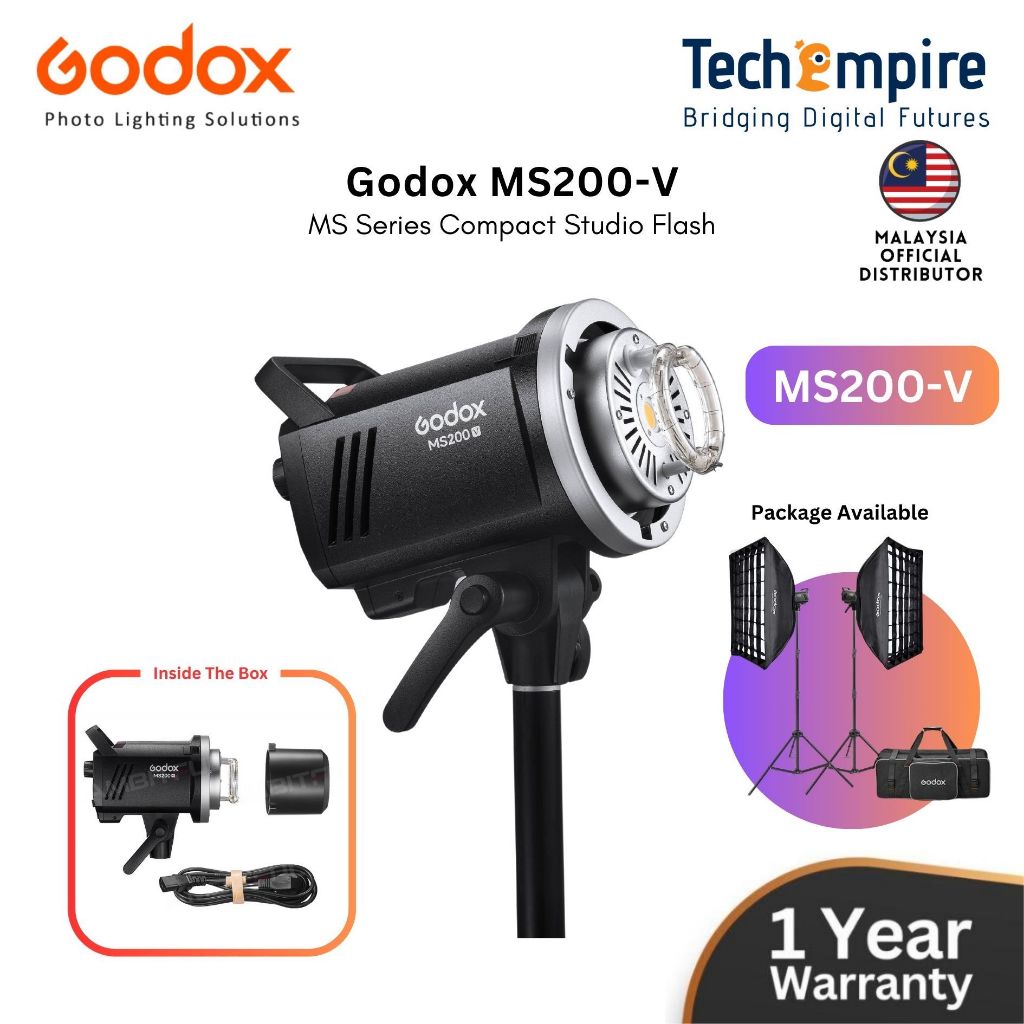 Godox MS200V Godox MS200 V Monolight Studio Flash Studio Light | Shopee ...