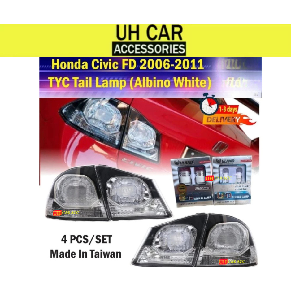 CIVIC FD TAIL LAMP ALBINO / FD2 REAR LIGHT / JDM / TYPE R /100% TYC ...