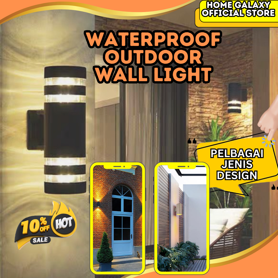 Lampu Dinding Luar E27 Outdoor Wall Light IP65 Weatherproof Waterproof ...