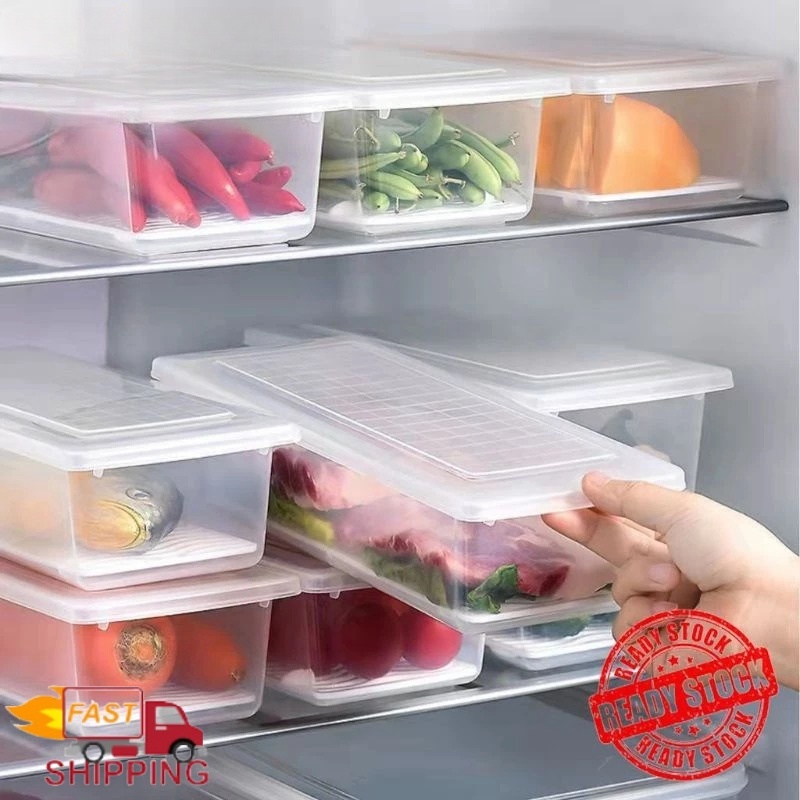 Freezer Food Storage Box Kitchen Rectangle Refrigerator Fridge ...