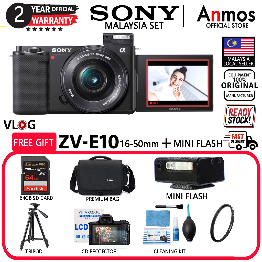 (READY STOCK)Sony ZV-E10 16-50mm kit WITH MINI FLASH | SONY MALAYSIA 2 ...