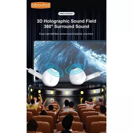 EARPHONE ~ ABODOS AS-ES523 TYPE-C PLUG MUSIC EARPHONE HIFI SOUND 1.2M ...