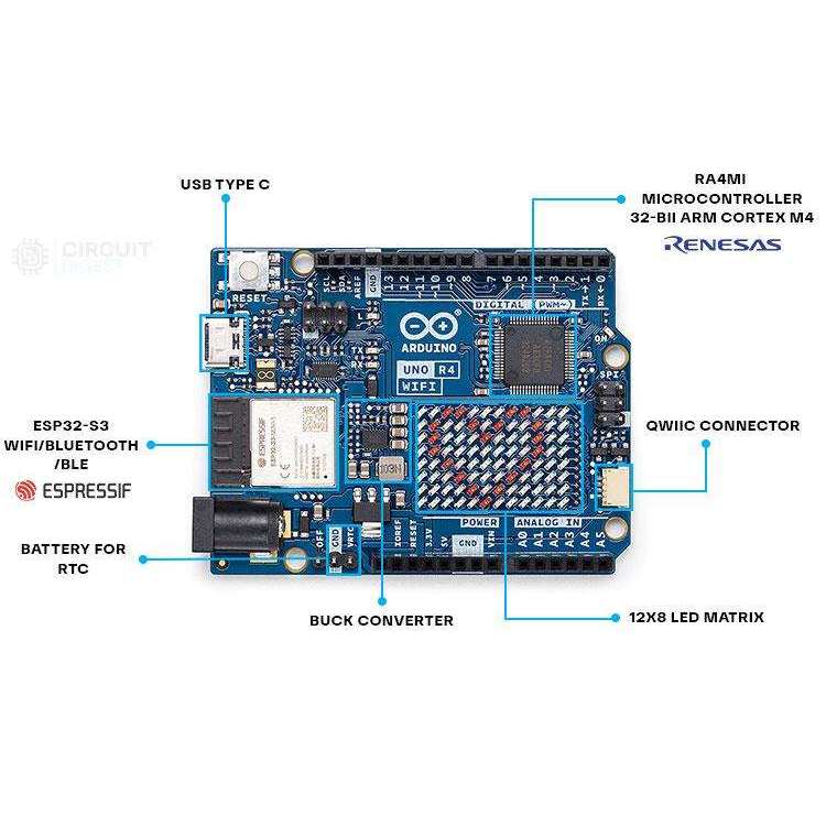 (+1Month Warranty) UNO R4 WIFI ARM Cortex M4 MINIMA ESP32-S3-MINI Type ...