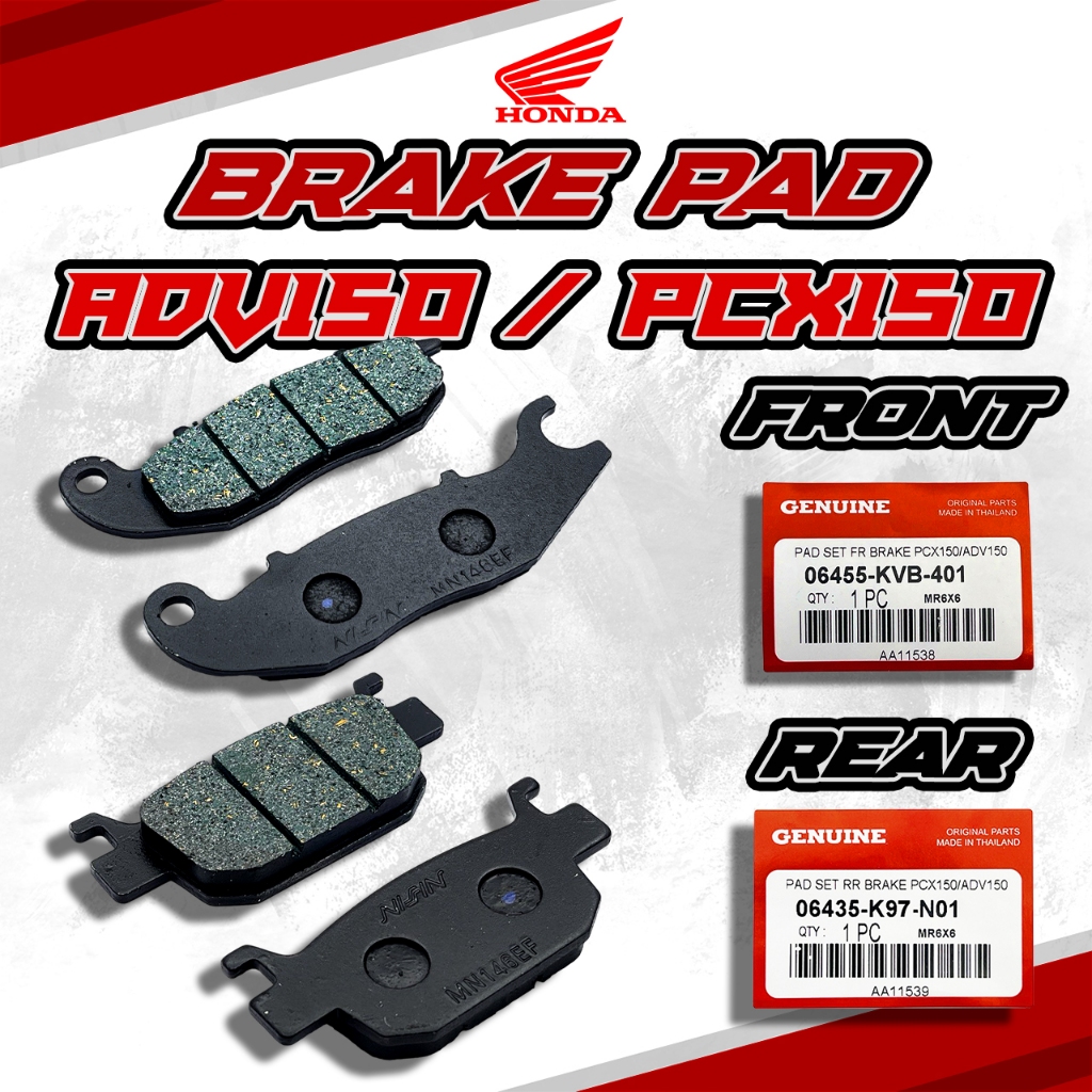 BRAKE PAD FRONT/REAR HONDA ADV150 ADV 150 PCX150 PCX 150 ADV160 DISC ...