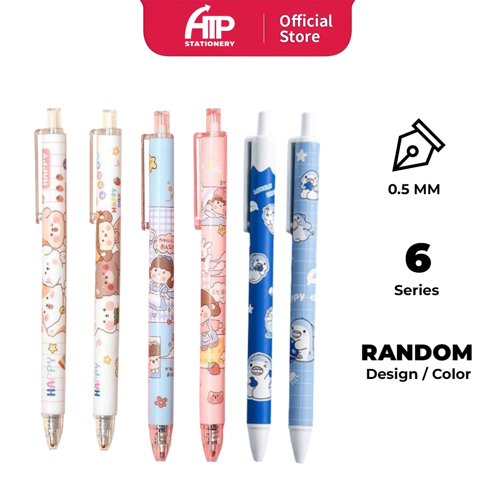 Gel Pen 0.5mm Black Ink Smooth Writing Cute Cartoon Designs Pen School ...