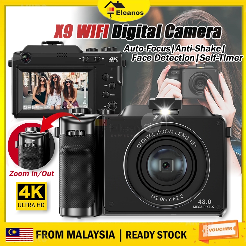 READY🔥WiFi Digital Camera 4K 56MP 18X Zoom AntiShake Mirrorless Camera