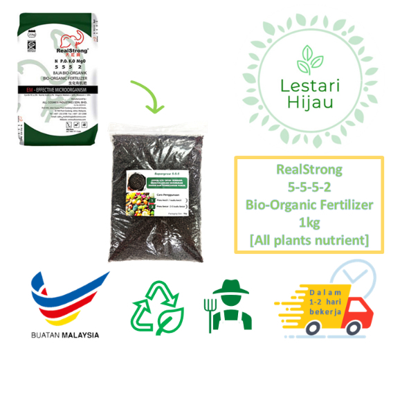 RealStrong Bio-Organic 5-5-5 Fertilizer Repack (1 Kg) | Shopee Malaysia