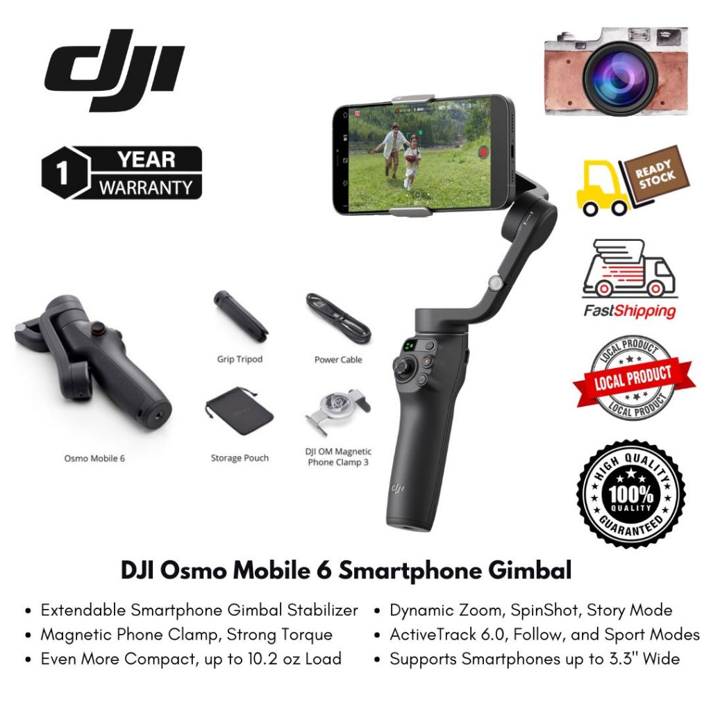 (DJI Malaysia) DJI Osmo Mobile 6 Smartphone Gimbal (1 Year Warranty