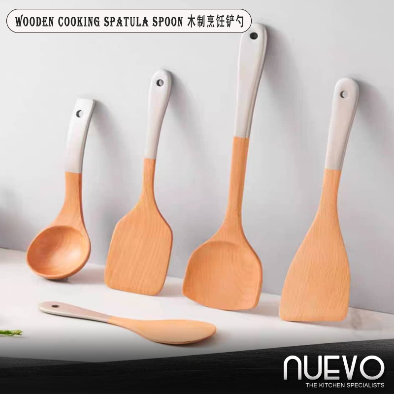 Wooden Cooking Shovel Wooden Spatula Soup Spoon Set Non-slip Heat ...