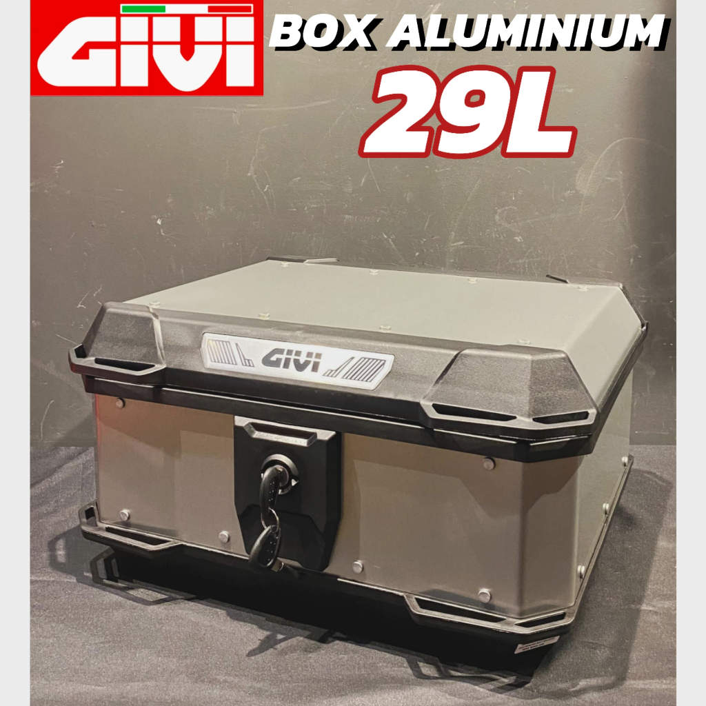BOX GIVI 29L ALUMINIUM BOX GIVI BLACK/SILVER MTN29ATOPBOX SPECIAL BOX ...