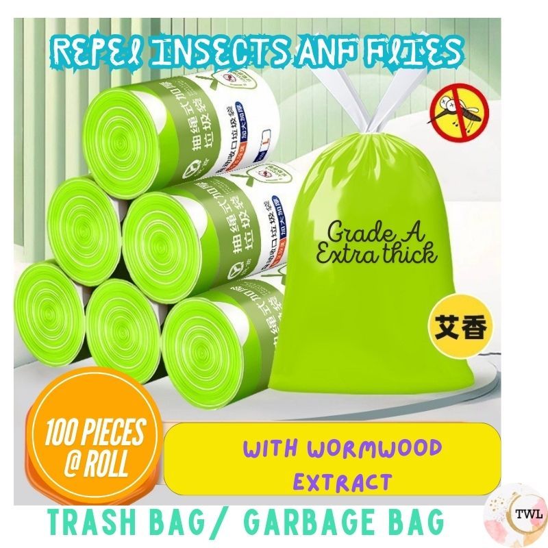 Wormwood Extract Extra Thick Draw String Trash Bag Garbage Bag Repel ...