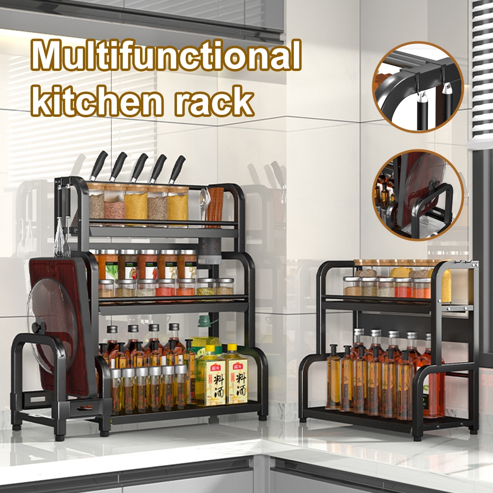 Kitchen multifunctional storage rack Kitchen stainless steel seasoning ...