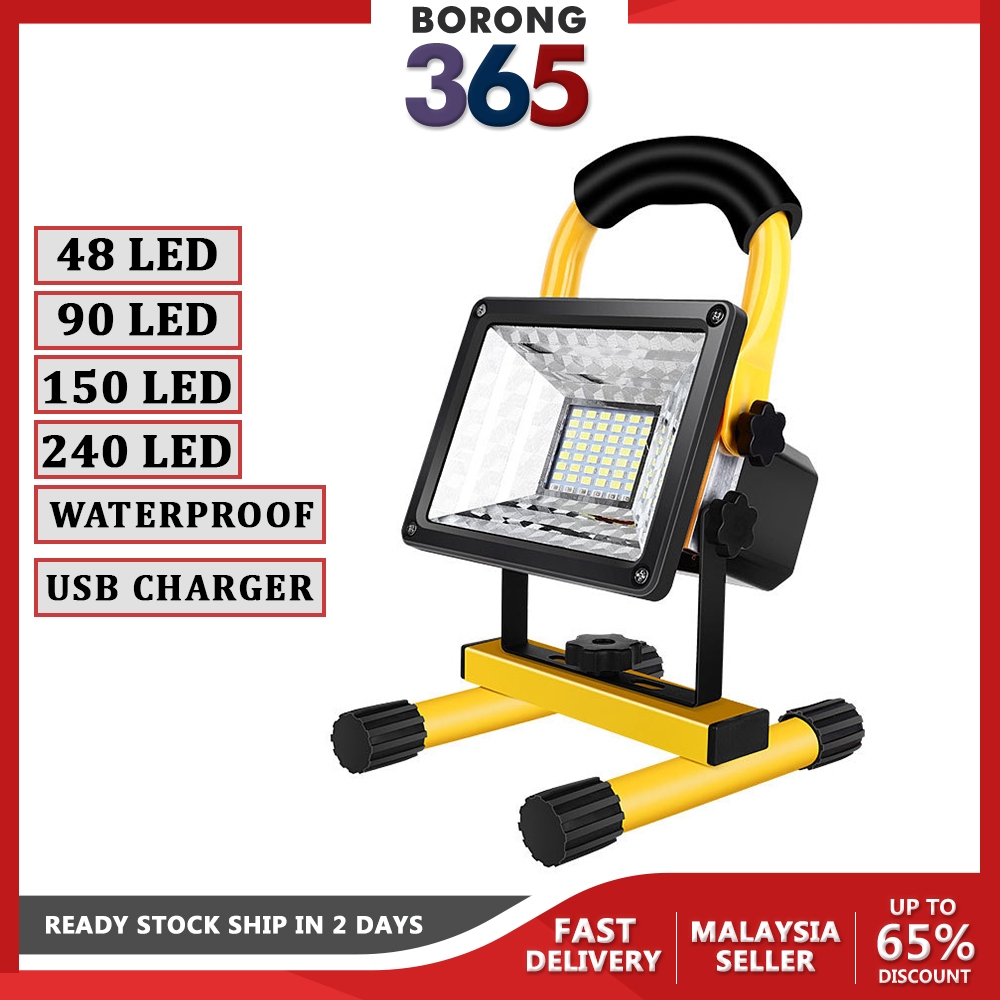Borong365 Outdoor LED Portable Rechargeable LED Floodlight Outdoor ...