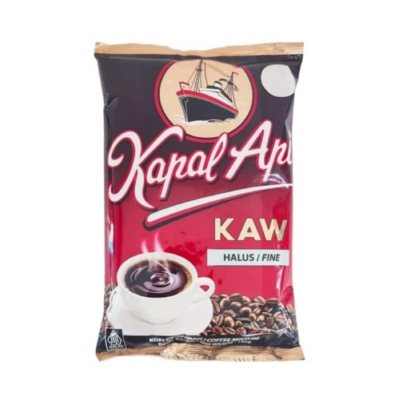 KOPI KAPAL API HALUS KAW 180 g (KOPI CAMPURAN)ASLI INDONESIA | Shopee ...