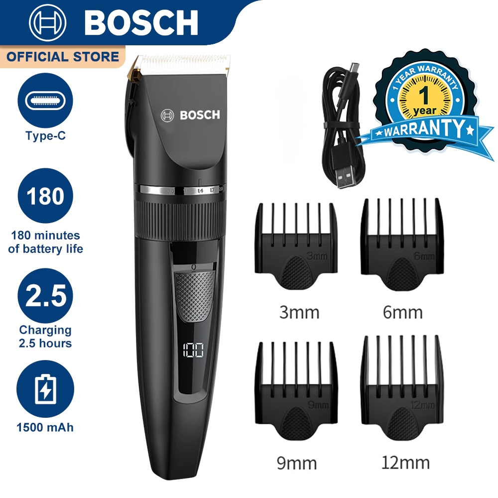 Bosch Electric Hair Clipper Cordless Men Hair Trimmer High-Speed ...