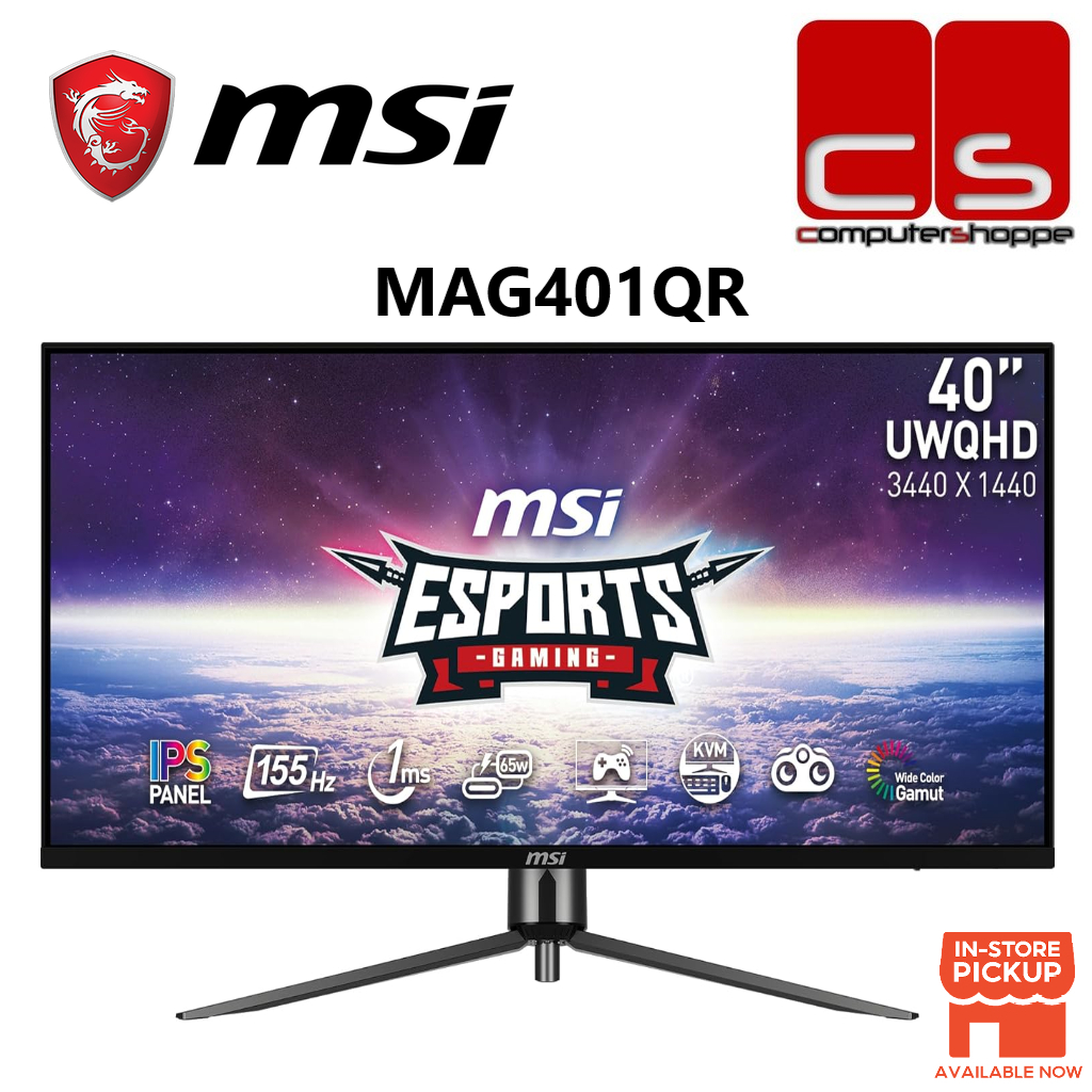 MSI MAG401QR 40'' UWQHD 155HZ 1MS VESA DisplayHDR 400 IPS Gaming ...