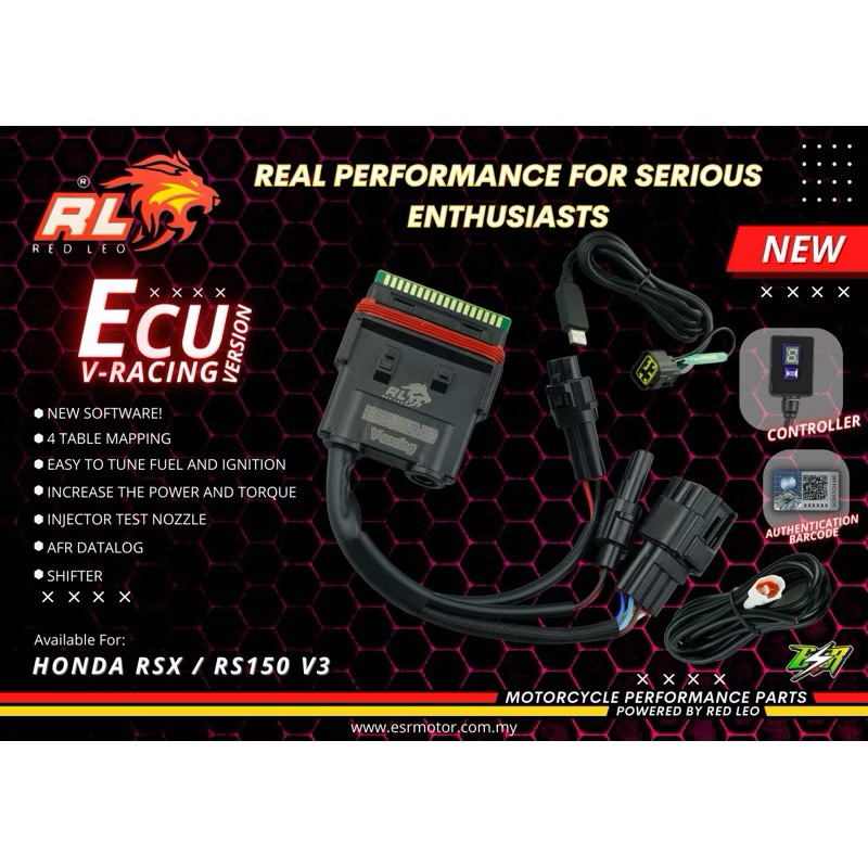 ORIGINAL 100💯 ECU RED LEO ESR RSX150 / RS150 V3 ULTRA PRO VERSION ...