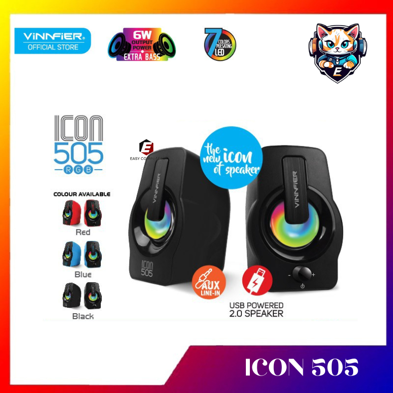 Vinnfier RGB USB Powered 2.0 Speakers ICON 505 with Highly Efficient ...