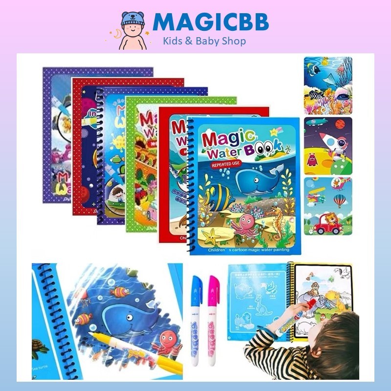 Water Magic Writing Book Pen Kids Children Drawing Colouring Creativity ...
