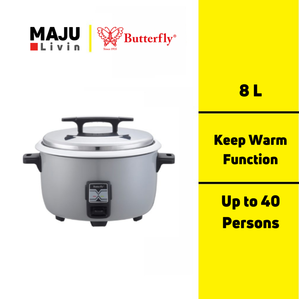 BUTTERFLY 8L COMMERCIAL ELECTRIC RICE COOKER BRC-6040 | Shopee Malaysia