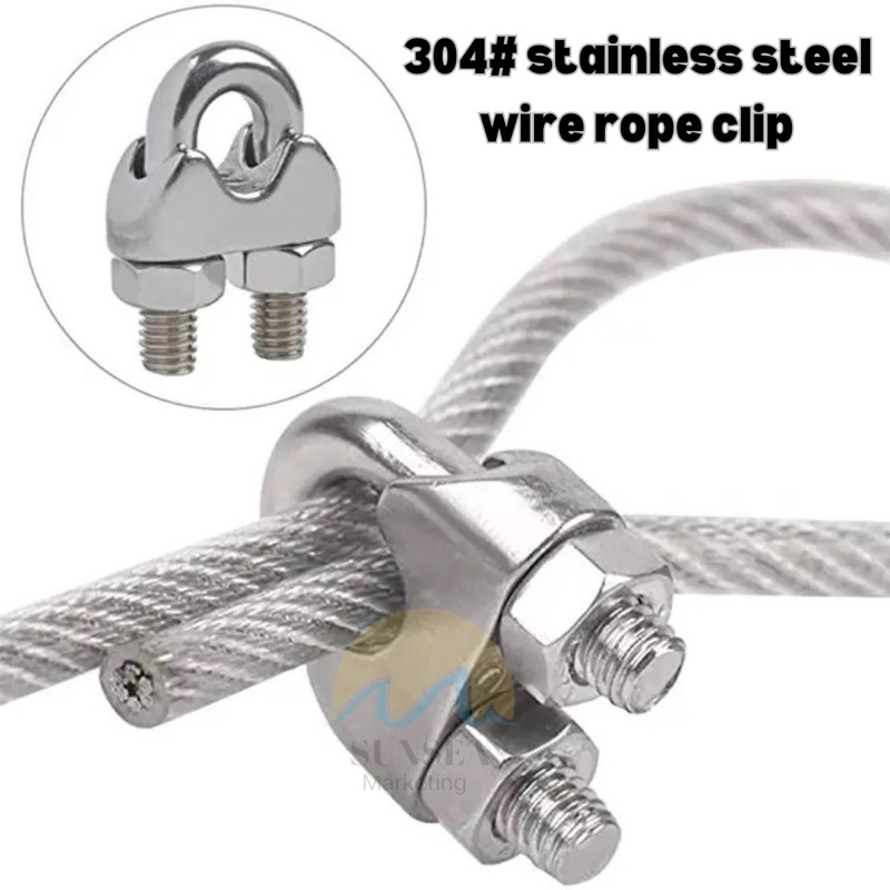 stainless steel 304# wire rope clip size 3mm-5mm...ready stock ...