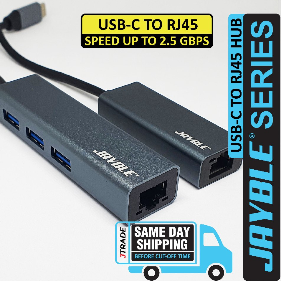 USB C to RJ45 Gigabit Ethernet with USB 3.0 Hub JAYBLE | Shopee Malaysia