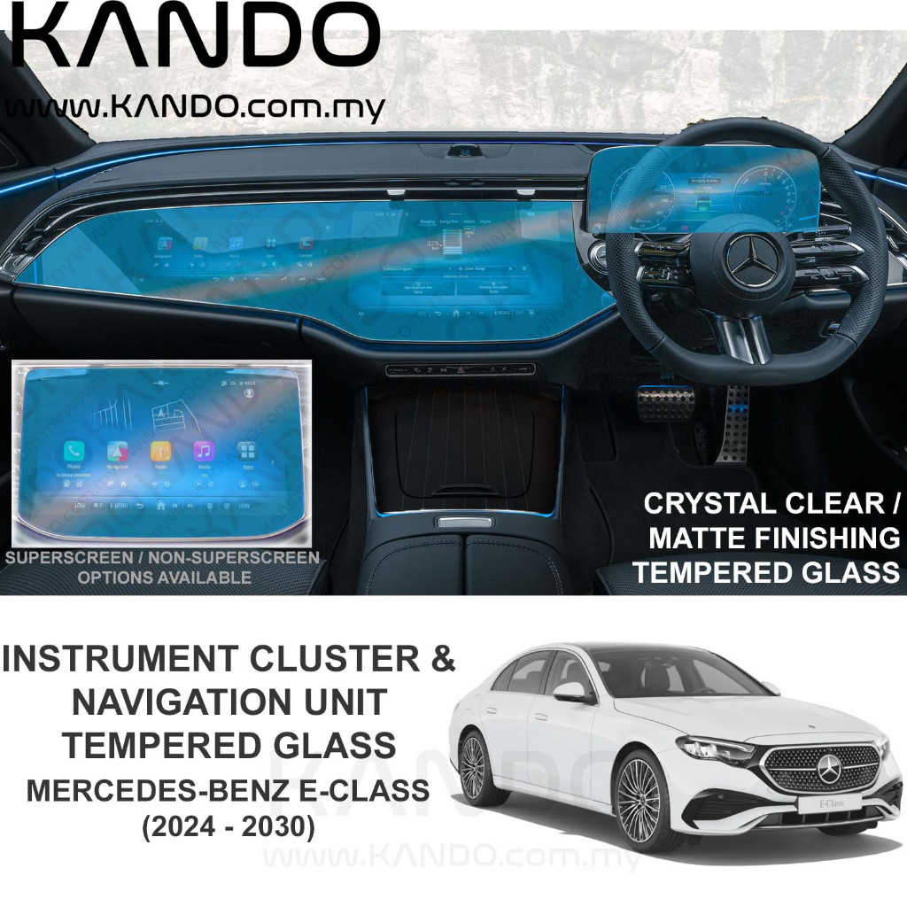 Mercedes Benz E-Class Tempered Glass Protector Benz W214 E-Class E200 ...