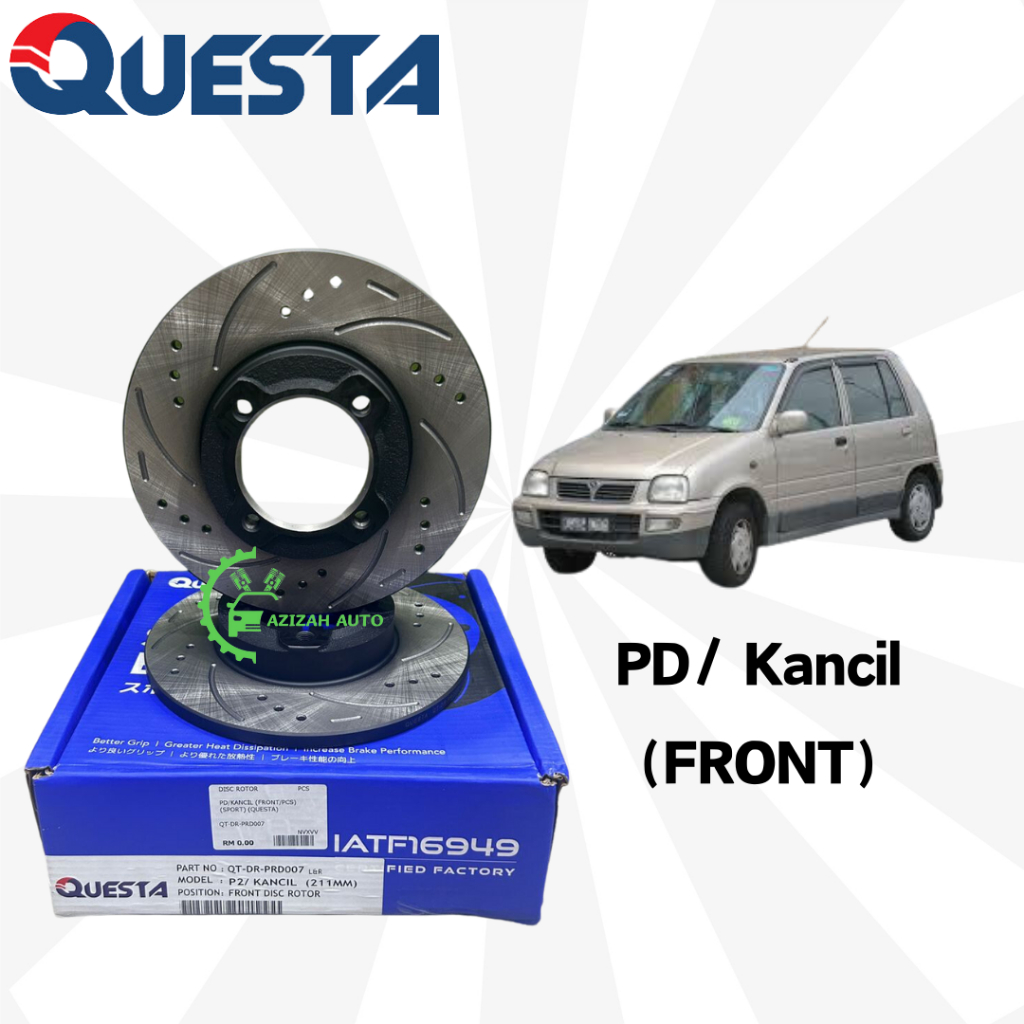 QUESTA BRAKE DISC ROTOR (SPORT) PERODUA KANCIL 660 850 [FRONT] (2PCS ...