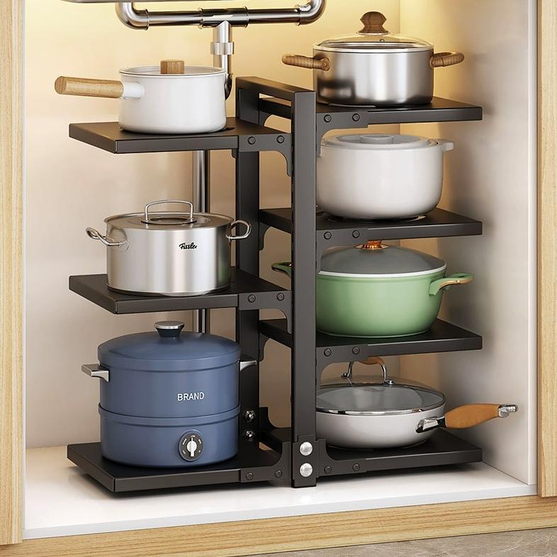 READY STOCK ️Carbon Steel Organizer Pots Pans for Under Cabinet ...