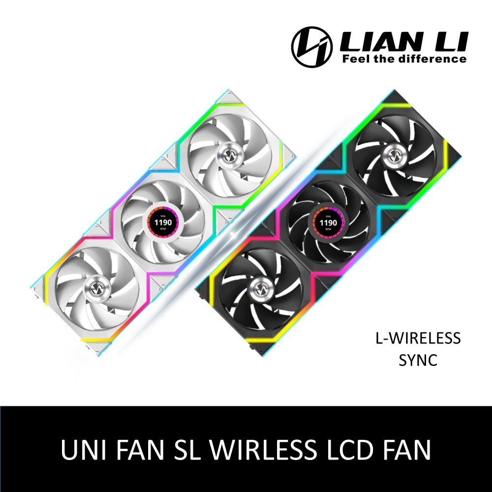 LIAN LI UNI FAN SL WIRELESS LCD DAISY CHAIN ARGB FAN ( BLACK / WHITE ...