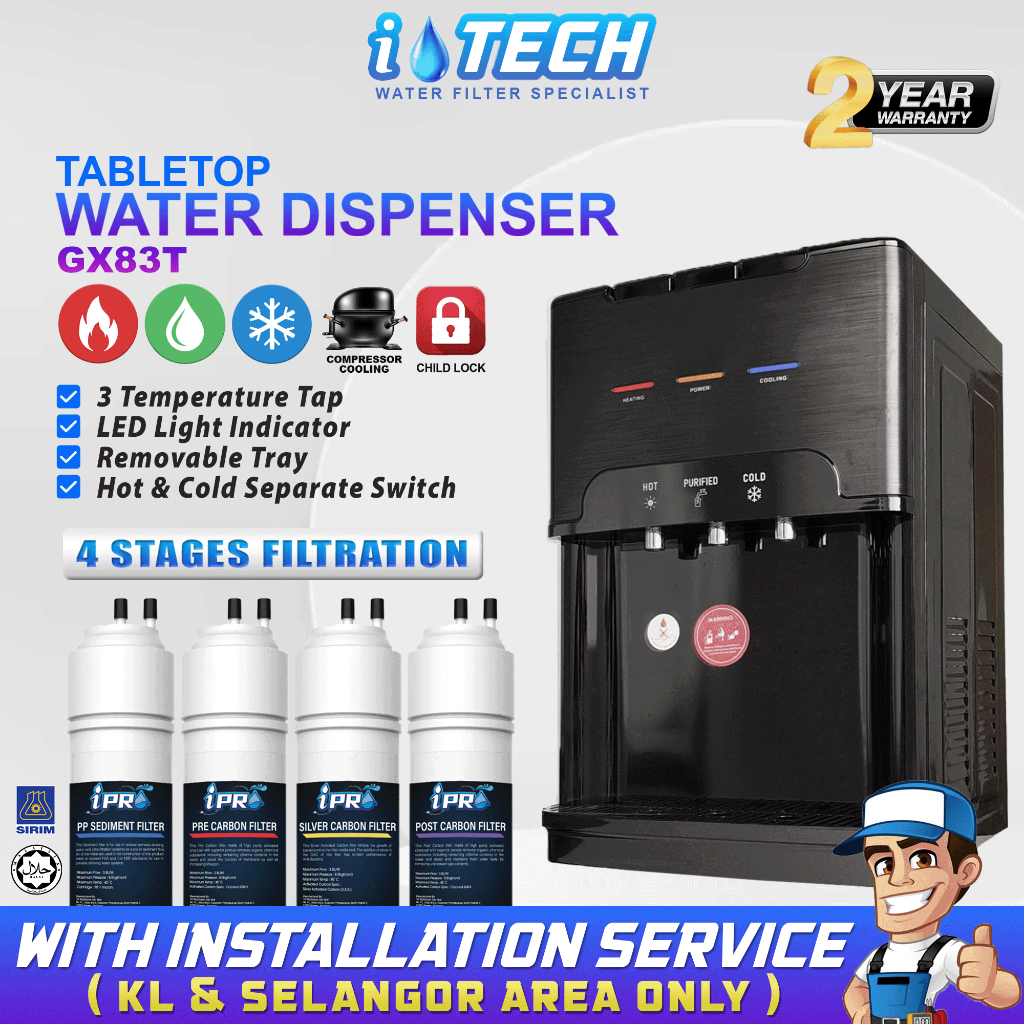 [FREE INSTALL] I-TECH Tabletop Water Dispenser Hot Warm Cold Water ...