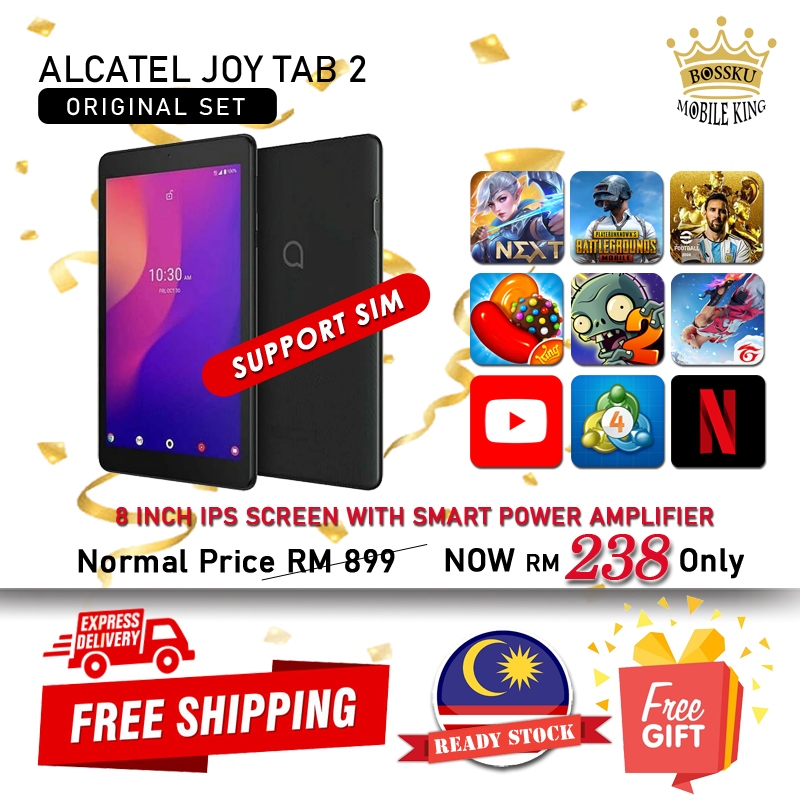 【🔥TAB🔥】ALCATEL JOY TAB 2 (9032Z) 4G LTE HD Tablet Tab Tablets Gaming