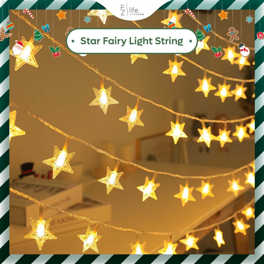 Lampu Kelip Hiasan EzLife 10M LED Star Fairy Light String Battery In ...