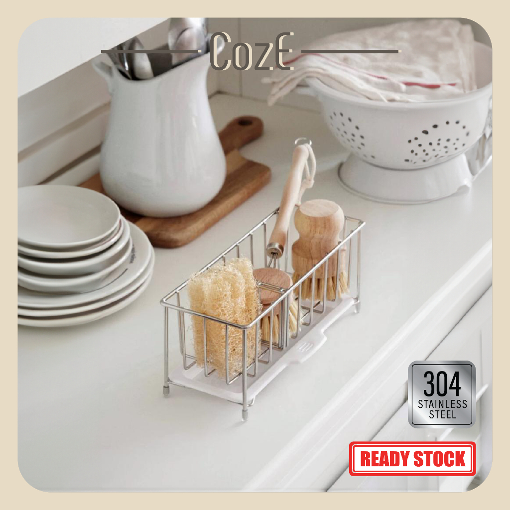 CozE 304 Stainless Steel Sponge Soap Drainer Countertop Storage ...