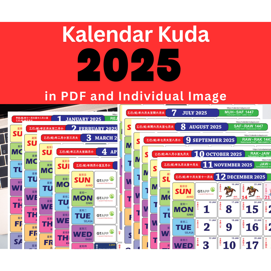 2025 Calendars Can Download and Print PDF JPEG kalendar kuda Malaysia