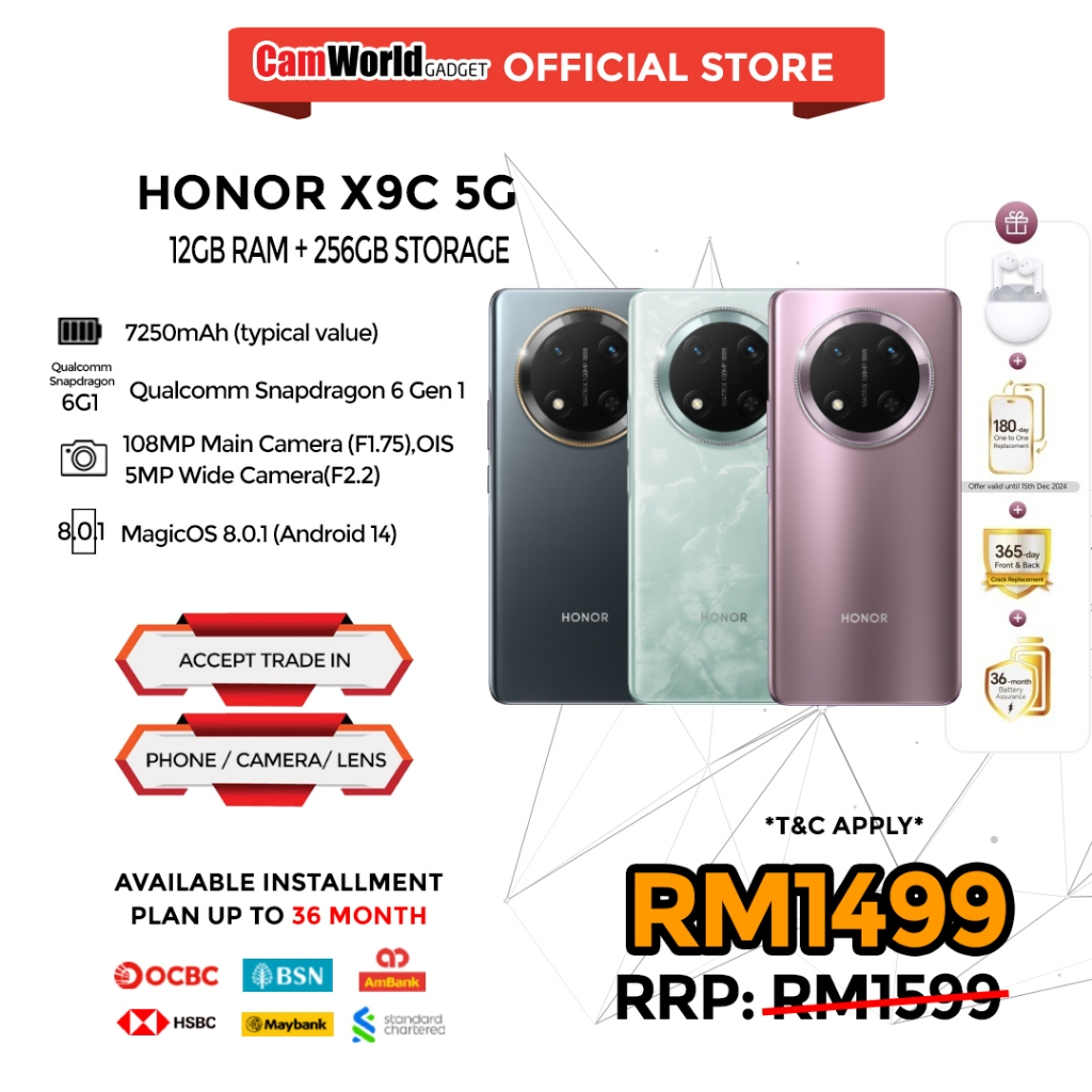 HONOR X9C 5G (12GB RAM + 256GB ROM) HONOR MALAYSIA | Shopee Malaysia