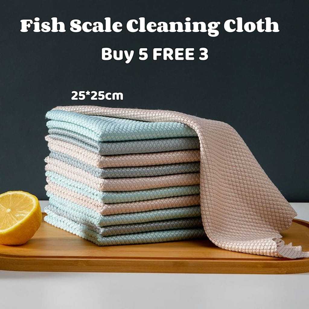 25*25cm Fish Scale Dishcloth/Cleaning Cloth/Microfiber Cloth/Kitchen ...