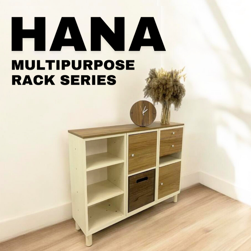 HANA DIY MULTIPURPOSE RACK, Wooden Bookshelf, Storage Cabinet, TV Rack ...