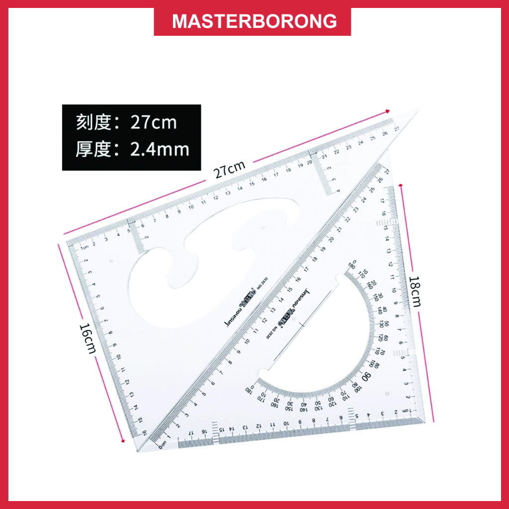XDJ Architecture Hypotenuse Triangle Ruler Designer Student Acrylic ...