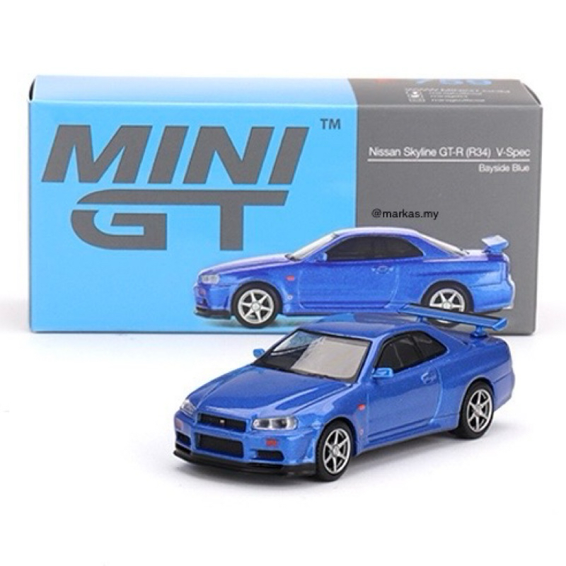 Presale Mini Gt Nissan Skyline Gt R R V Spec Bayside Blue Shopee Malaysia