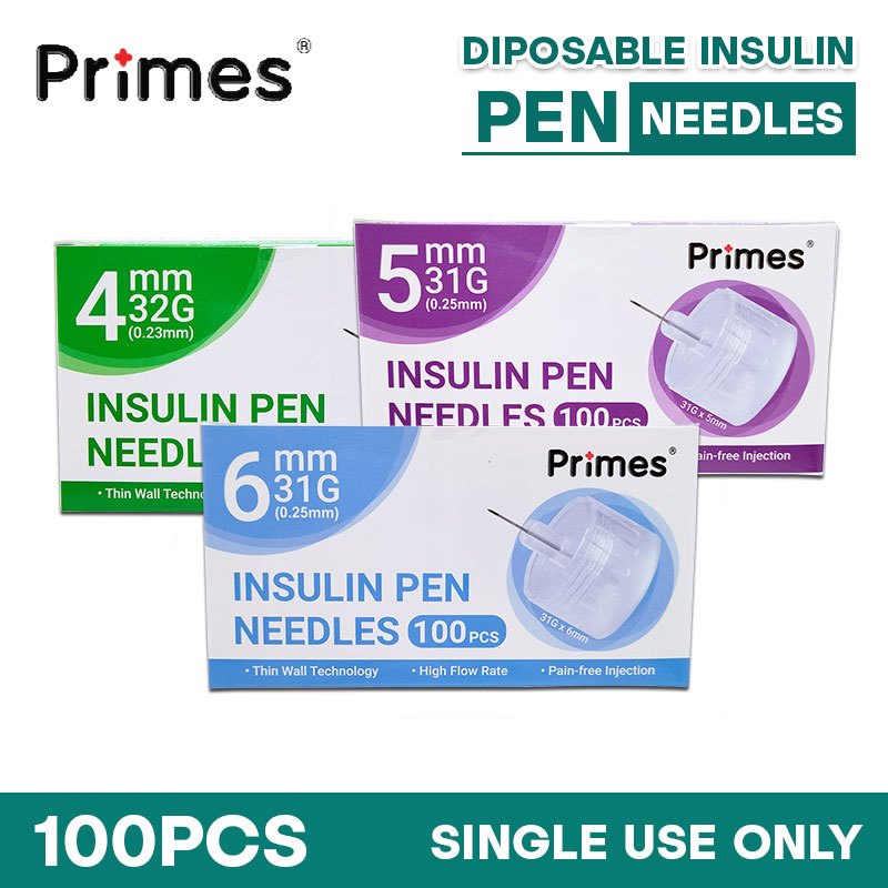 Primes Disposable Insulin Pen Needles for Pain Free Insulin Injections ...