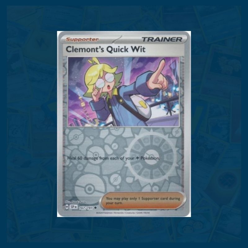 Clemont's Quick Wit (167/191) Reverse Holo | Surging Sparks | Pokemon TCG  Card | Shopee Malaysia