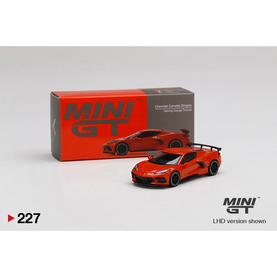 Miniature Chevrolet Corvette Stingray Orange Sebring - Mini GT 1:64, Référence MGT00227-L, Neuf